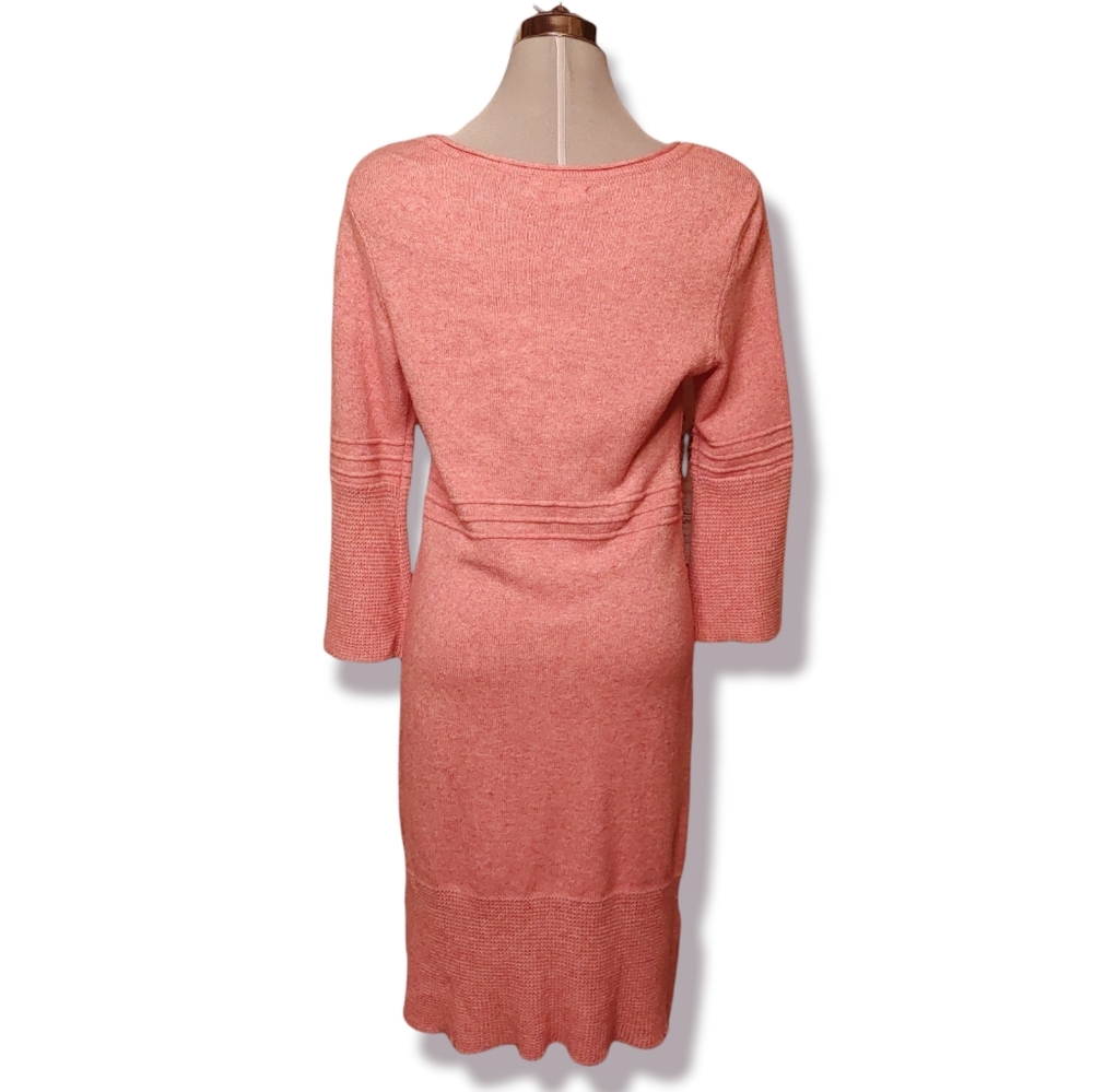 Cream knit pink sweater dress size M - Picture 2 of 10